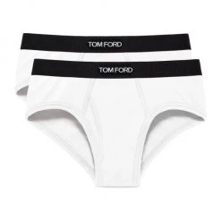 Tom Ford 2-Pack Stretch-Cotton Logo Briefs For Men Grey