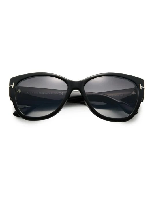 Tom Ford Anoushka 57MM Cat Eye Sunglasses Black-beige 1 Tom Ford Anoushka 57MM Cat Eye Sunglasses Black-beige