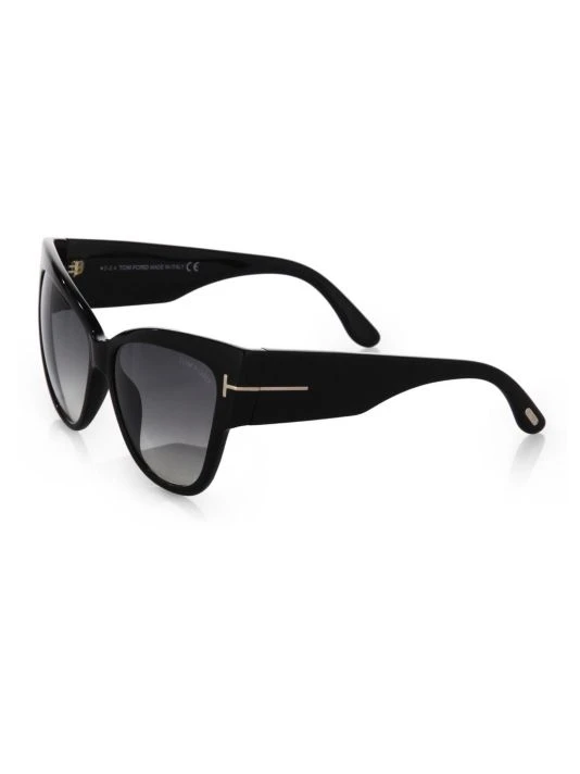 Tom Ford Anoushka 57MM Cat Eye Sunglasses Black-beige 2 Tom Ford Anoushka 57MM Cat Eye Sunglasses Black-beige - Image 2