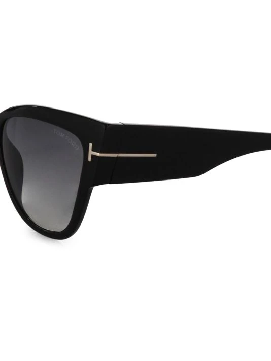 Tom Ford Anoushka 57MM Cat Eye Sunglasses Black-beige 3 Tom Ford Anoushka 57MM Cat Eye Sunglasses Black-beige - Image 3