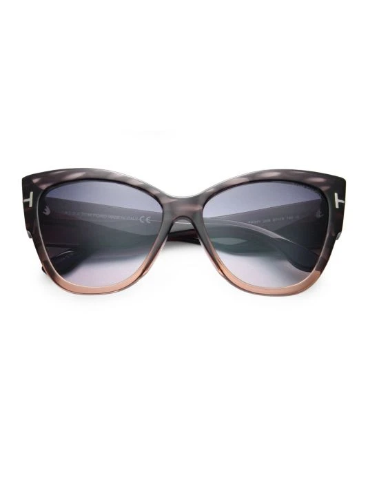 Tom Ford Anoushka 57MM Cat Eye Sunglasses Black-beige 5 Tom Ford Anoushka 57MM Cat Eye Sunglasses Black-beige - Image 5