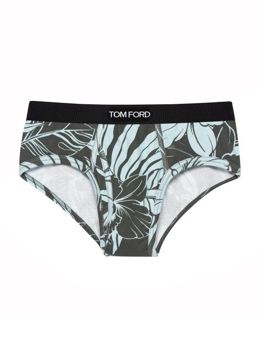 Tom Ford Logo Waistband Aqua Briefs For Men 1 Tom Ford Logo Waistband Aqua Briefs For Men