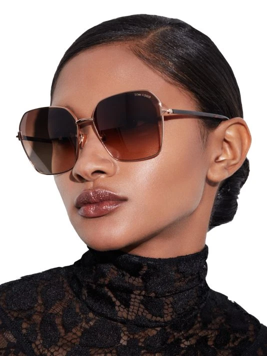 Tom Ford Claudia 62MM Geometric Sunglasses 4 Tom Ford Claudia 62MM Geometric Sunglasses - Image 4