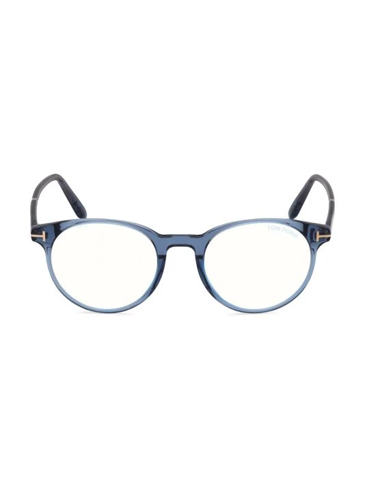 Tom Ford 47MM Round Blue Block Optical Glasses For Men 1 Tom Ford 47MM Round Blue Block Optical Glasses For Men