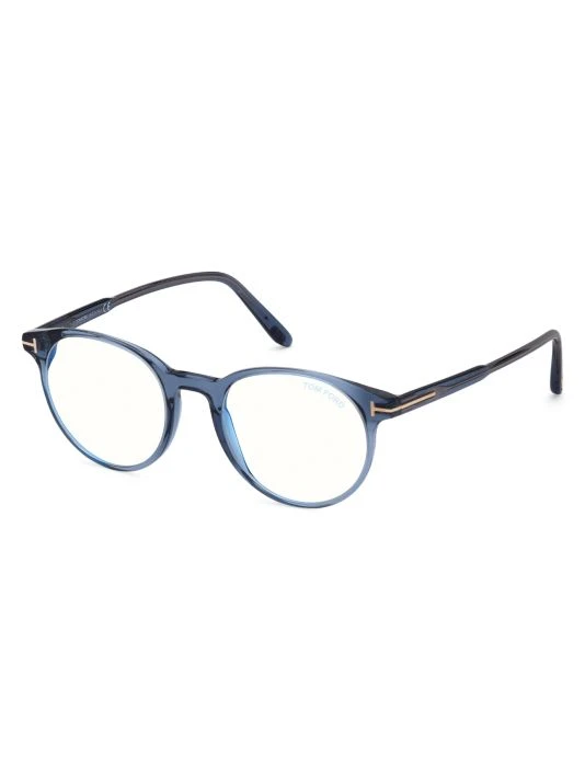 Tom Ford 47MM Round Blue Block Optical Glasses For Men 2 Tom Ford 47MM Round Blue Block Optical Glasses For Men - Image 2