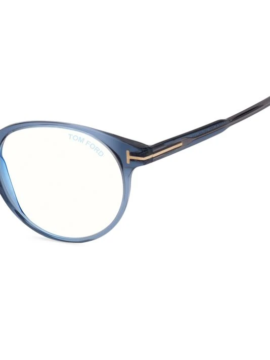 Tom Ford 47MM Round Blue Block Optical Glasses For Men 3 Tom Ford 47MM Round Blue Block Optical Glasses For Men - Image 3